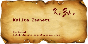 Kalita Zsanett névjegykártya